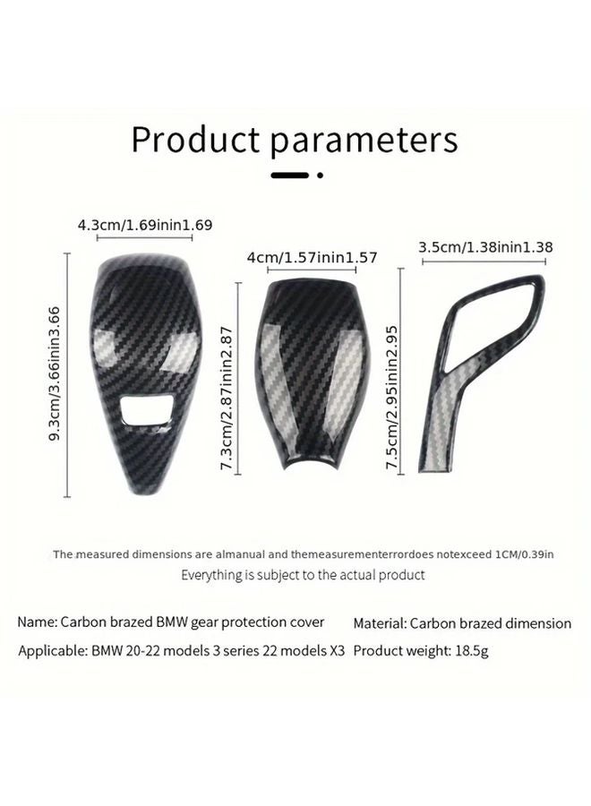 غطية مقبض ناقل الحركة من ألياف الكربون لتزيين بي إم دبليو G20 G21 X3 G01 X4 G02 G29 - Image 5